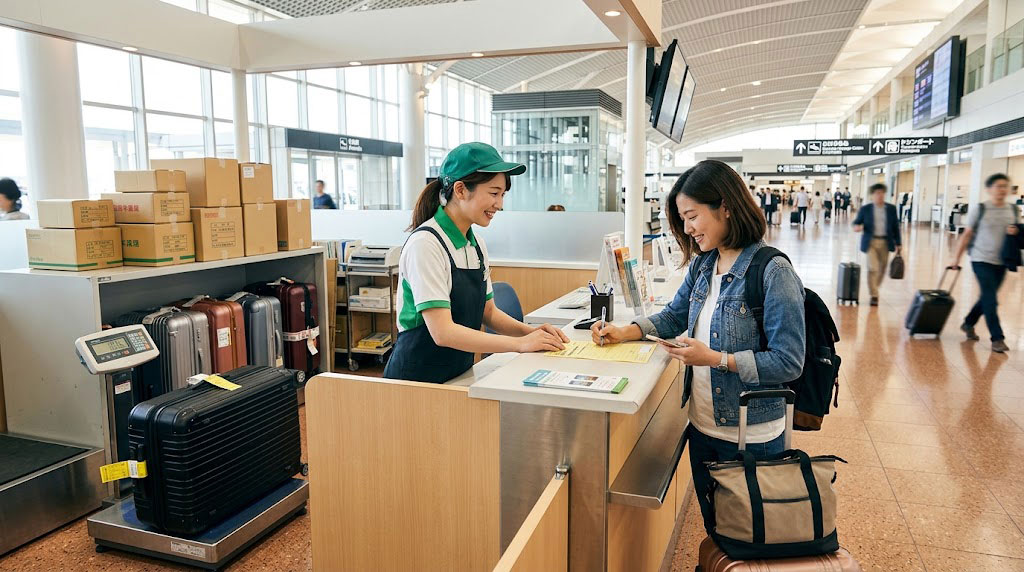 Takkyubin counter - for sending luggage ahead